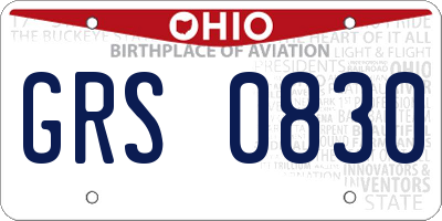 OH license plate GRS0830