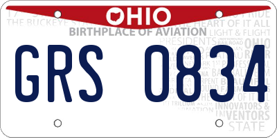OH license plate GRS0834