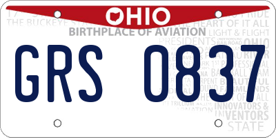 OH license plate GRS0837