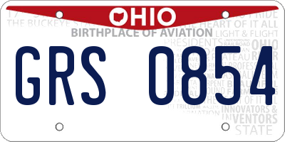 OH license plate GRS0854