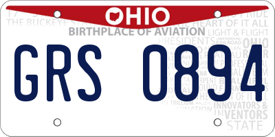 OH license plate GRS0894