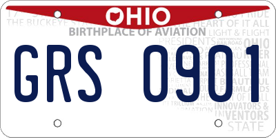 OH license plate GRS0901