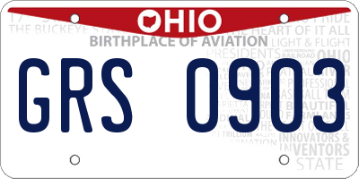 OH license plate GRS0903