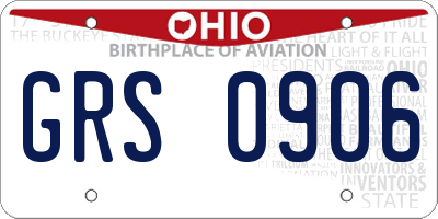 OH license plate GRS0906