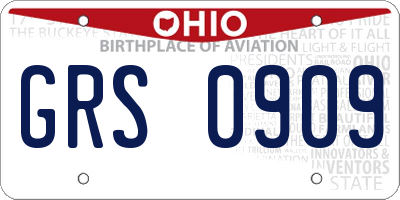 OH license plate GRS0909