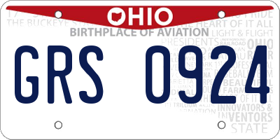 OH license plate GRS0924