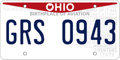OH license plate GRS0943