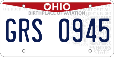 OH license plate GRS0945