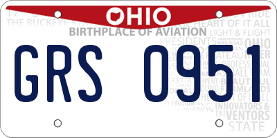 OH license plate GRS0951