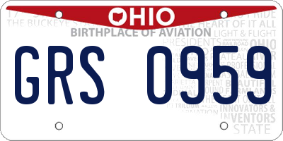 OH license plate GRS0959