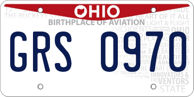 OH license plate GRS0970