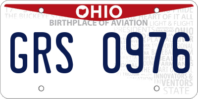 OH license plate GRS0976