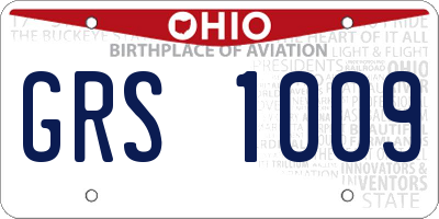 OH license plate GRS1009