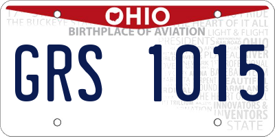 OH license plate GRS1015