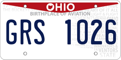 OH license plate GRS1026