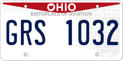 OH license plate GRS1032