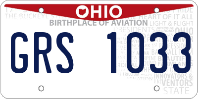 OH license plate GRS1033