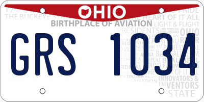 OH license plate GRS1034