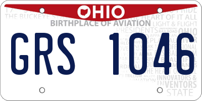 OH license plate GRS1046