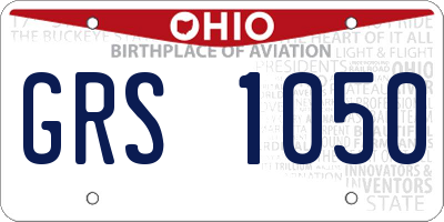 OH license plate GRS1050