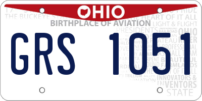 OH license plate GRS1051