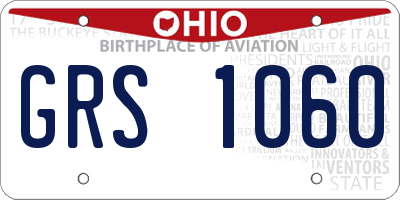 OH license plate GRS1060