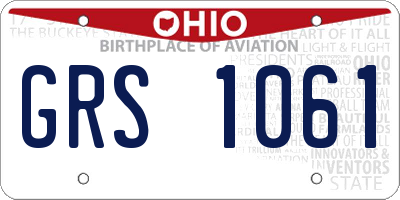 OH license plate GRS1061