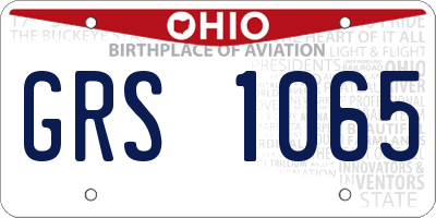 OH license plate GRS1065