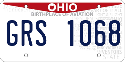 OH license plate GRS1068