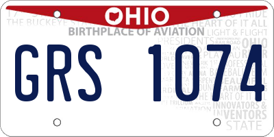 OH license plate GRS1074