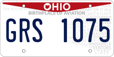 OH license plate GRS1075