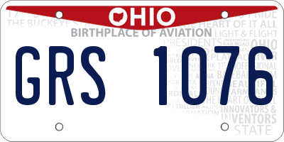 OH license plate GRS1076