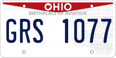 OH license plate GRS1077
