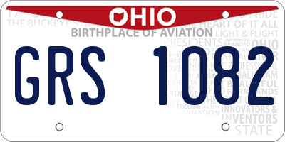 OH license plate GRS1082