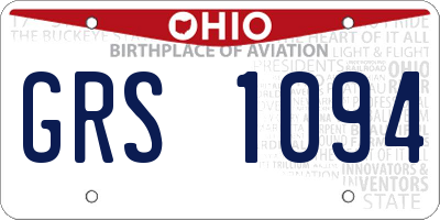 OH license plate GRS1094
