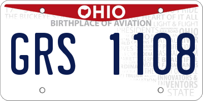 OH license plate GRS1108