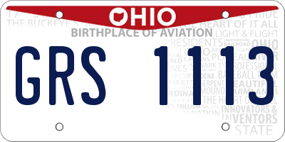 OH license plate GRS1113