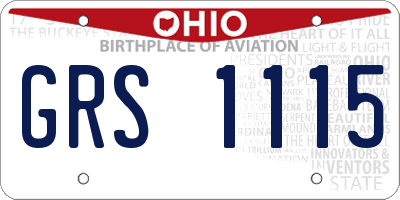 OH license plate GRS1115