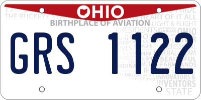 OH license plate GRS1122
