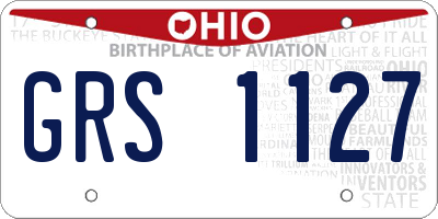 OH license plate GRS1127