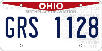 OH license plate GRS1128