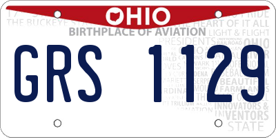 OH license plate GRS1129