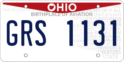 OH license plate GRS1131