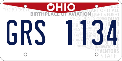 OH license plate GRS1134