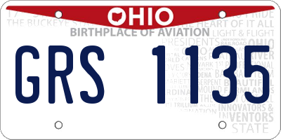 OH license plate GRS1135