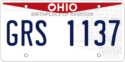 OH license plate GRS1137