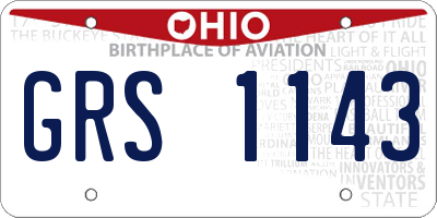 OH license plate GRS1143