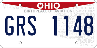 OH license plate GRS1148
