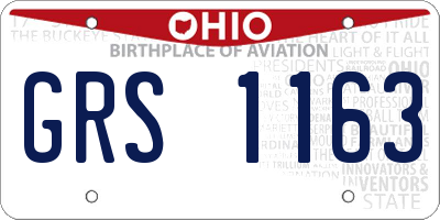 OH license plate GRS1163