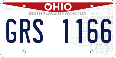 OH license plate GRS1166